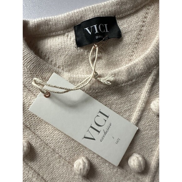 Vici Exclusive X Fate Northstar Pom Sweater Dress Size Small Knit - Picture 4 of 6